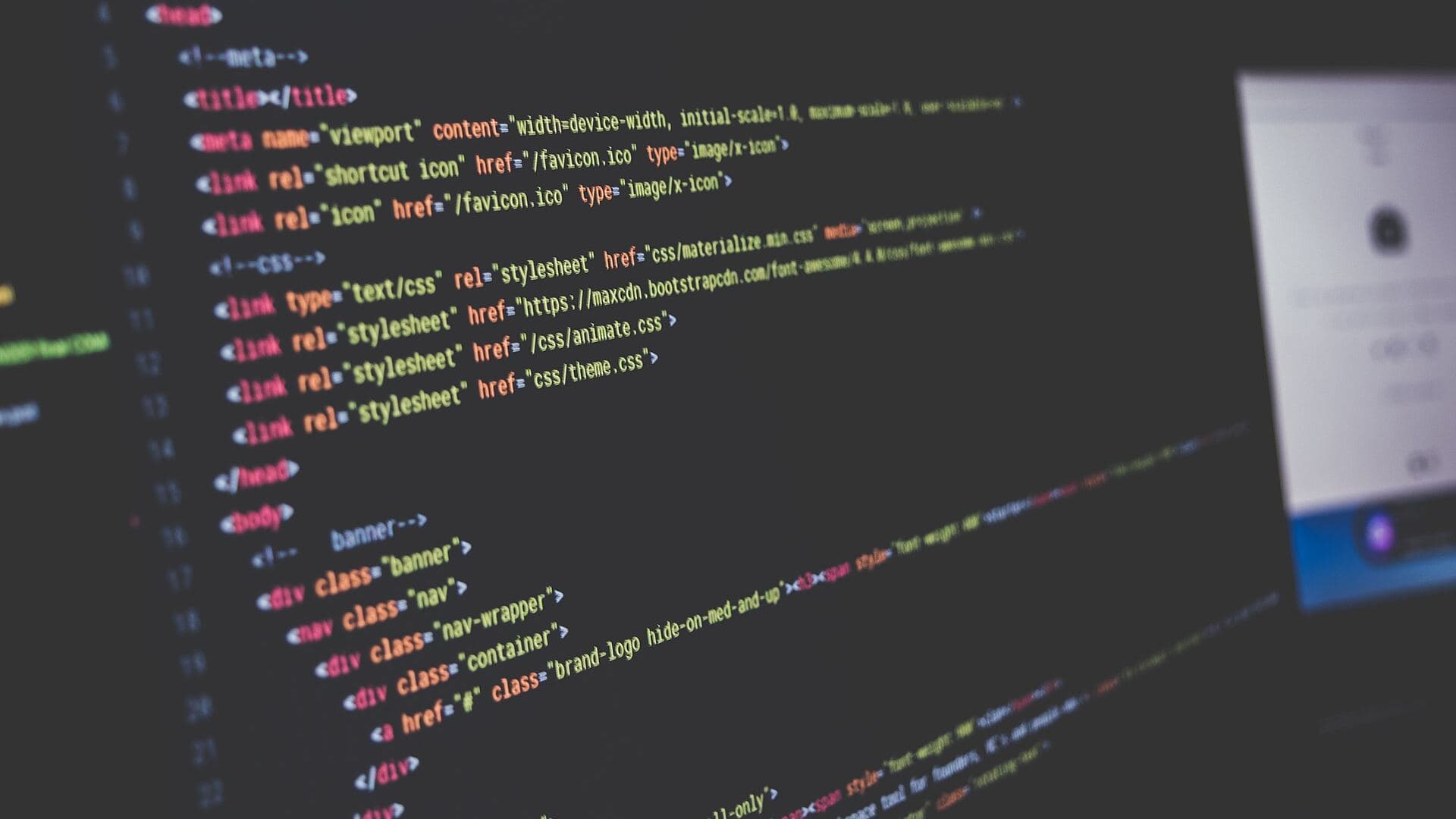 Source code on a dark editor screen